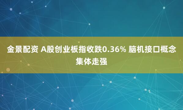 金景配资 A股创业板指收跌0.36% 脑机接口概念集体走强